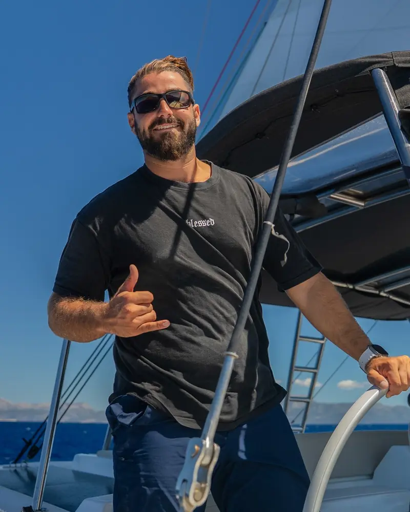 Javier at the helm